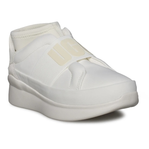 UGG Shoes - UGG Neutra Coconut Milk White Leather Slip On Sneakers